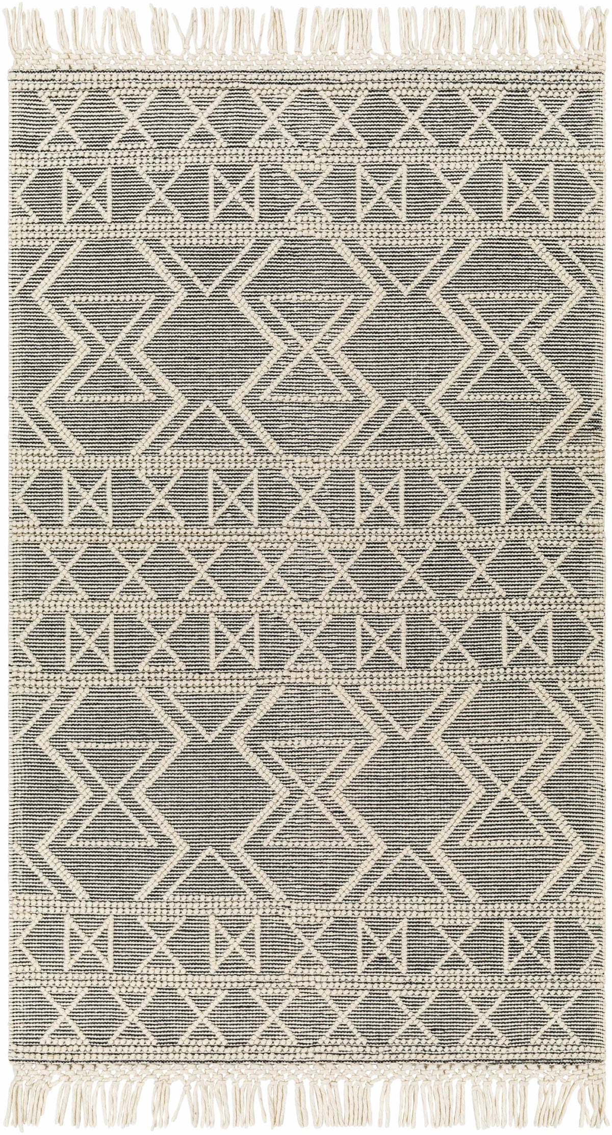 Ivory Hand Woven 60% Wool, 40% Polyester Cottage Rectangle Handmade rug, Indoor use only, has fringe, non-washable. round, runner also available