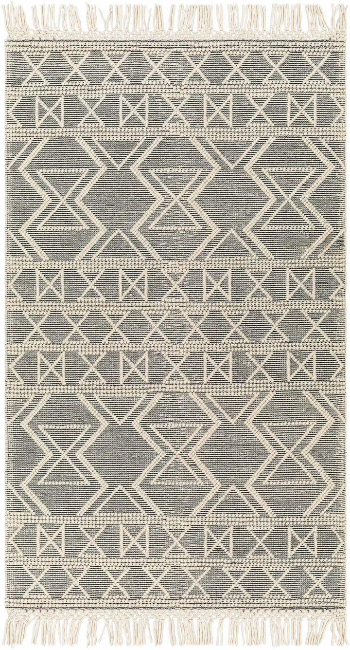 Ivory Hand Woven 60% Wool, 40% Polyester Cottage Rectangle Handmade rug, Indoor use only, has fringe, non-washable. round, runner also available