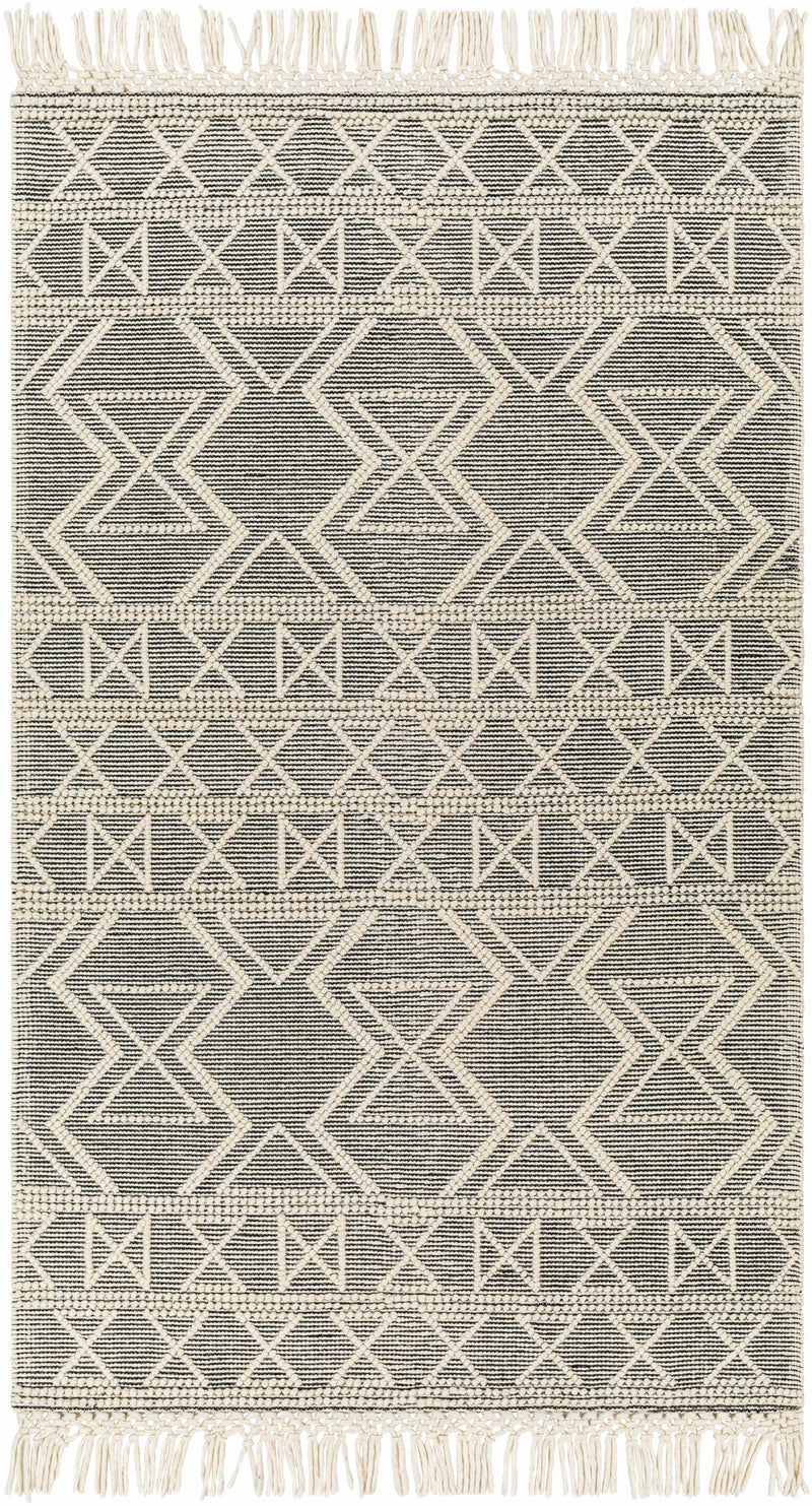 Ivory Hand Woven 60% Wool, 40% Polyester Cottage Rectangle Handmade rug, Indoor use only, has fringe, non-washable. round, runner also available