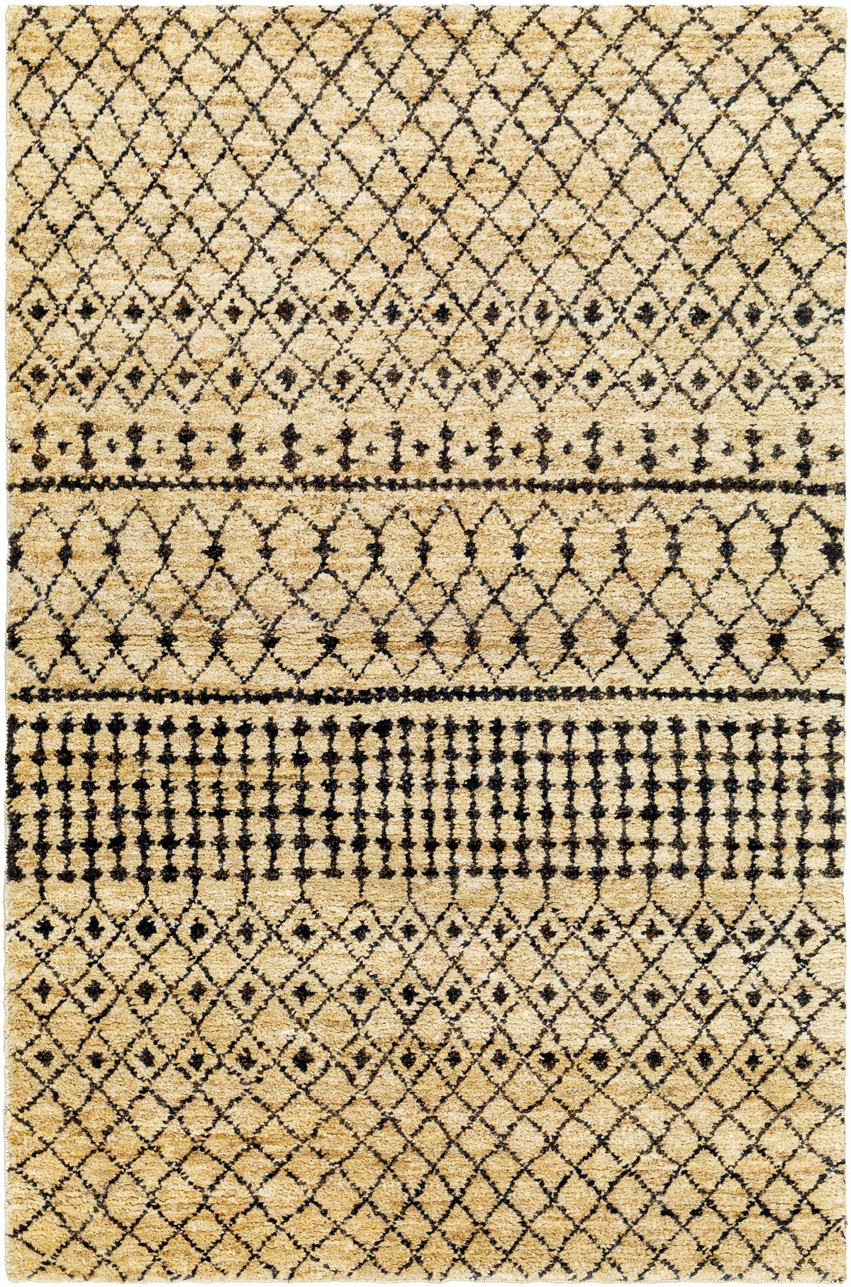 Butter Hand Knotted 100% Jute Global Rectangle Handmade rug, Indoor use only, no fringe, non-washable.