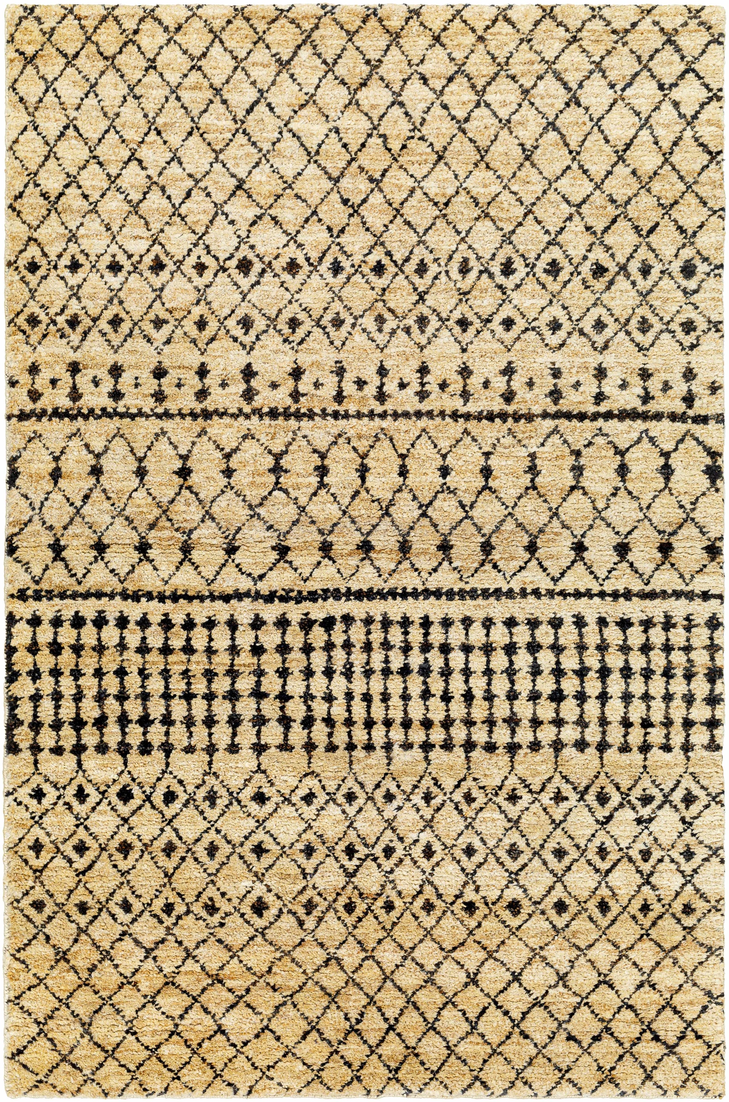 Butter Hand Knotted 100% Jute Global Rectangle Handmade rug, Indoor use only, no fringe, non-washable.