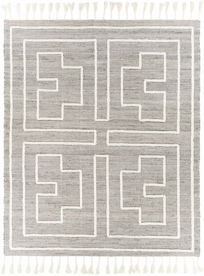 Charcoal Hand Woven 60% Jute, 40% Wool Global Rectangle Handmade rug, Indoor use only, has fringe, non-washable. runner also available