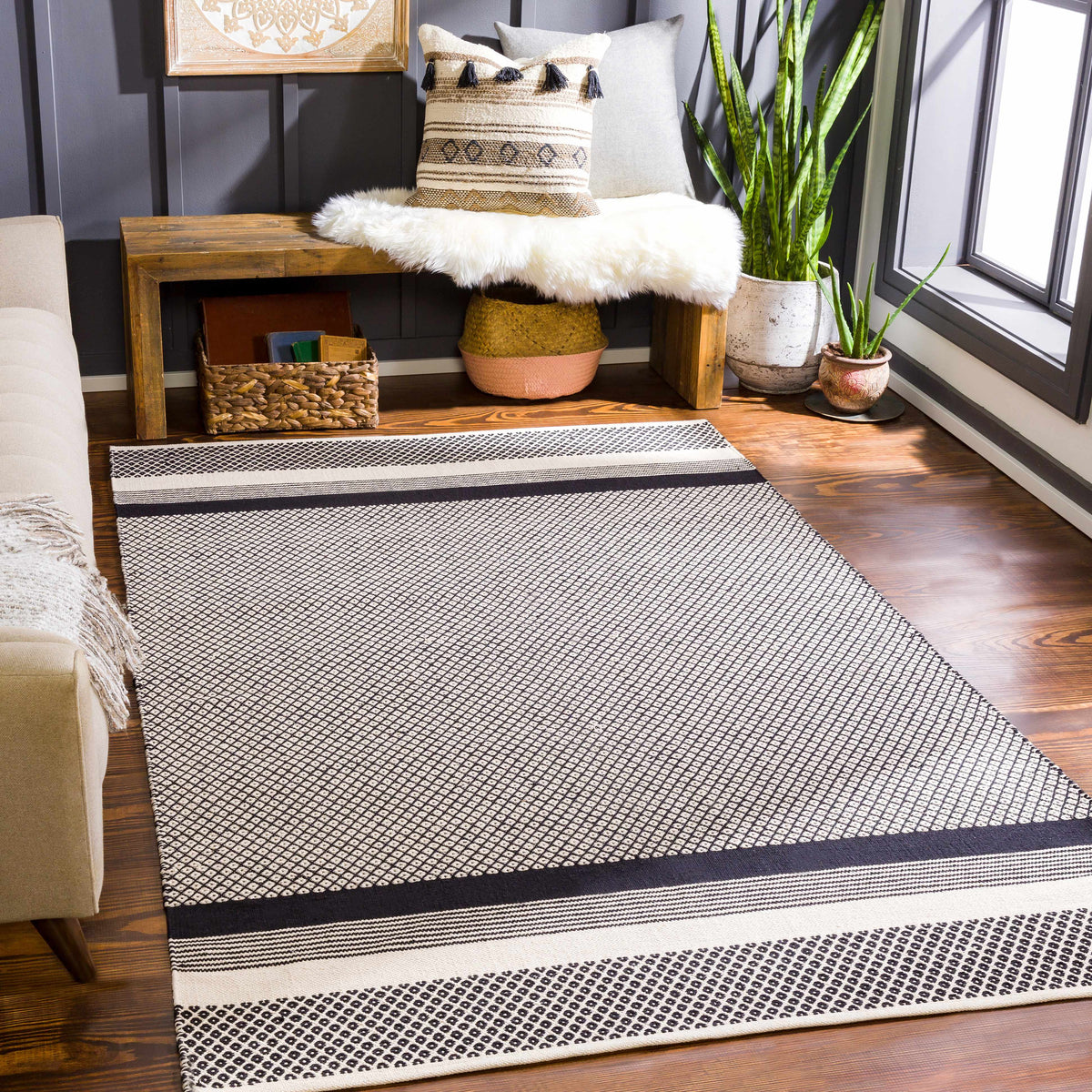 Osasuna OSA-2302 Hand Woven Rug