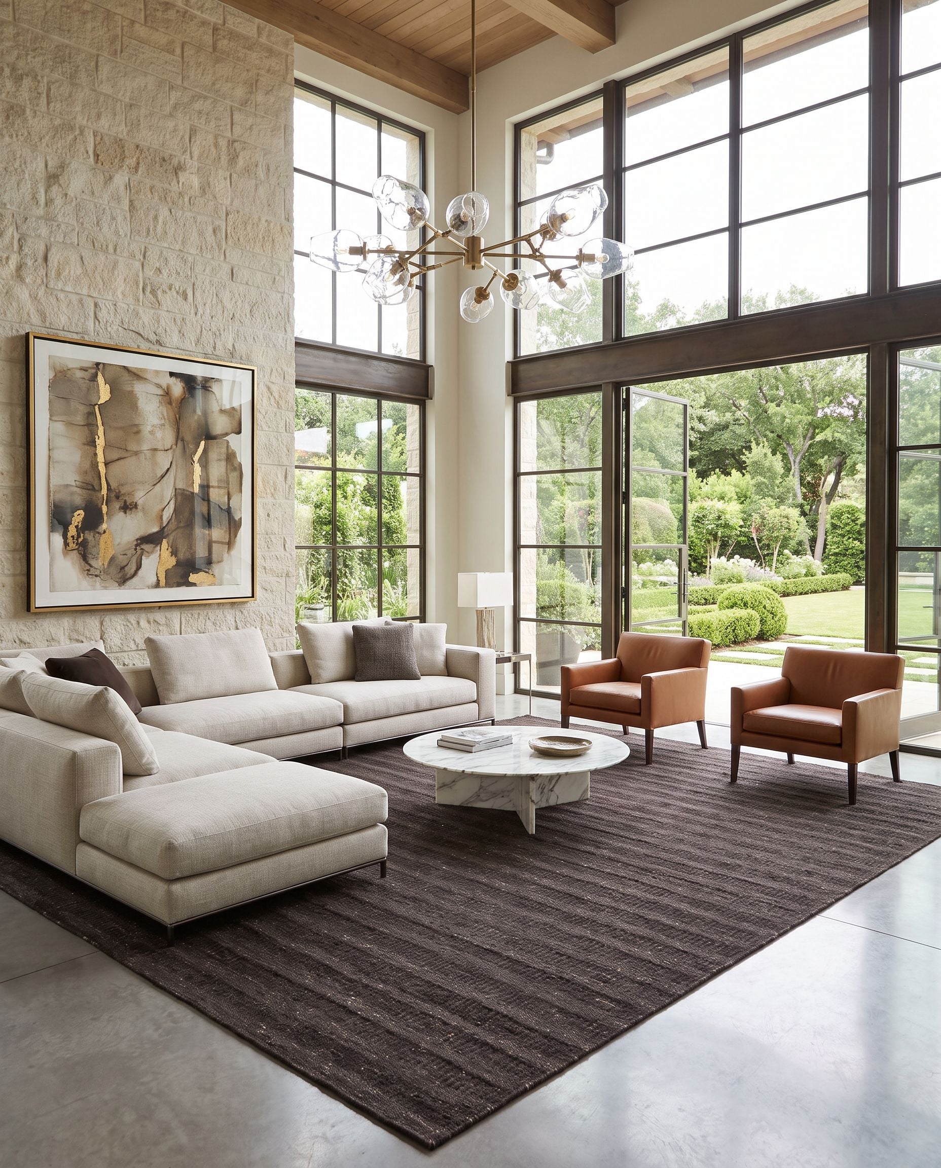 Bahama BAH-4101 Hand Loomed Rug as the centerpiece of a bright luxury living room — a hand loomed cottage area rug in black tones