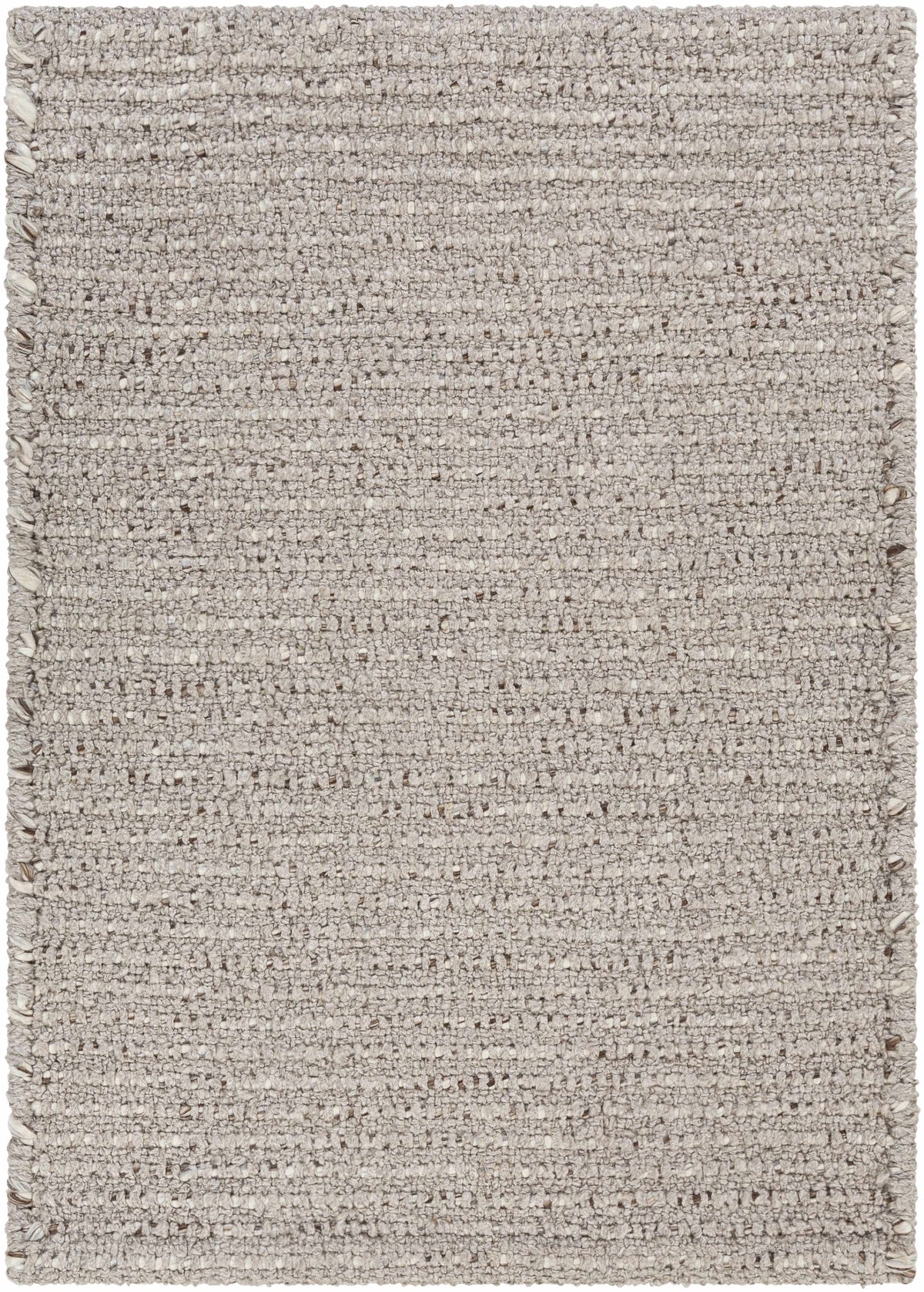 Taupe Hand Woven 100% Recycled PET Yarn Modern Rectangle Handmade rug, Indoor use only, no fringe, non-washable.