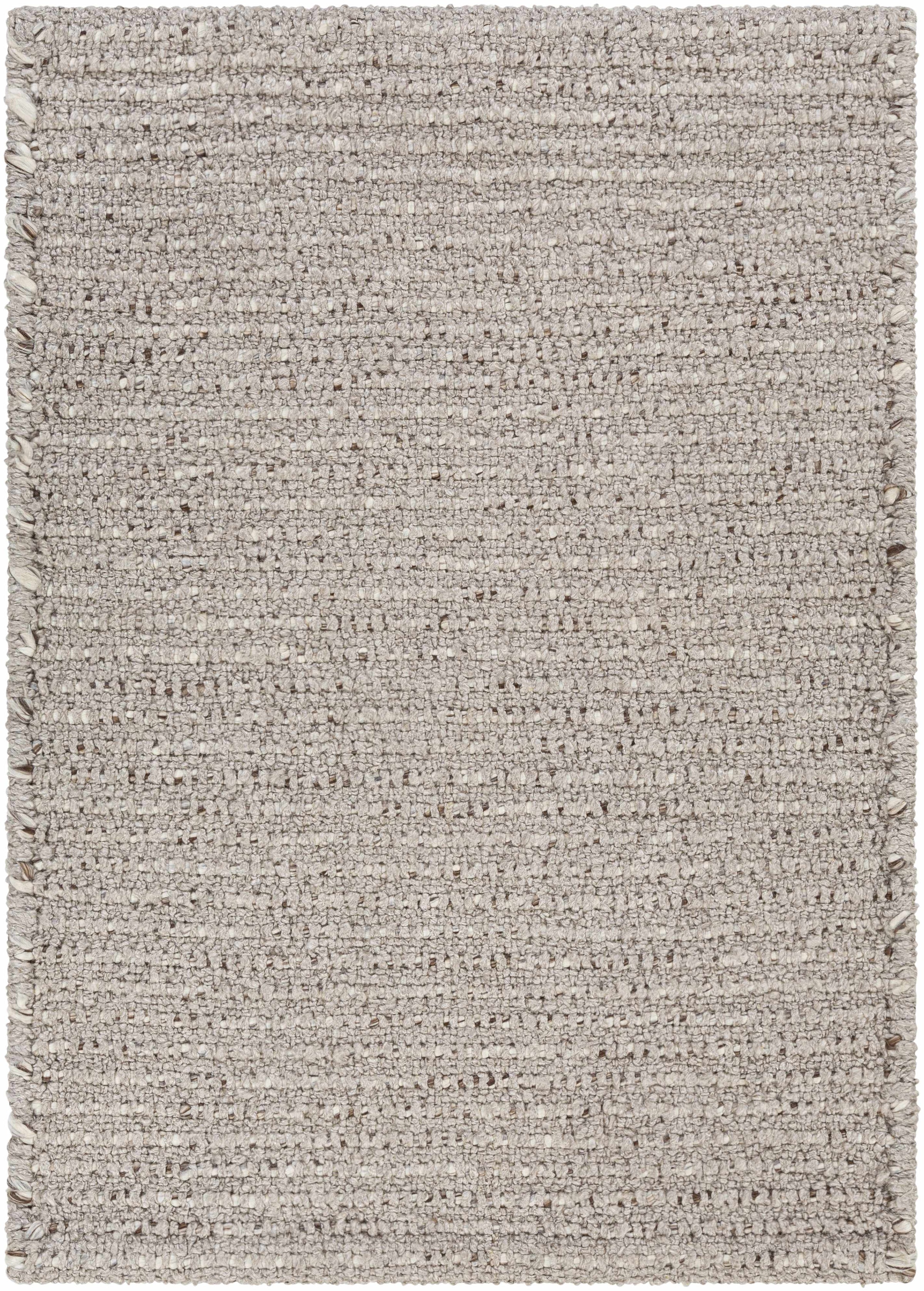 Taupe Hand Woven 100% Recycled PET Yarn Modern Rectangle Handmade rug, Indoor use only, no fringe, non-washable.