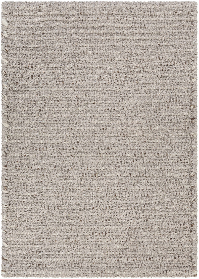 Taupe Hand Woven 100% Recycled PET Yarn Modern Rectangle Handmade rug, Indoor use only, no fringe, non-washable.