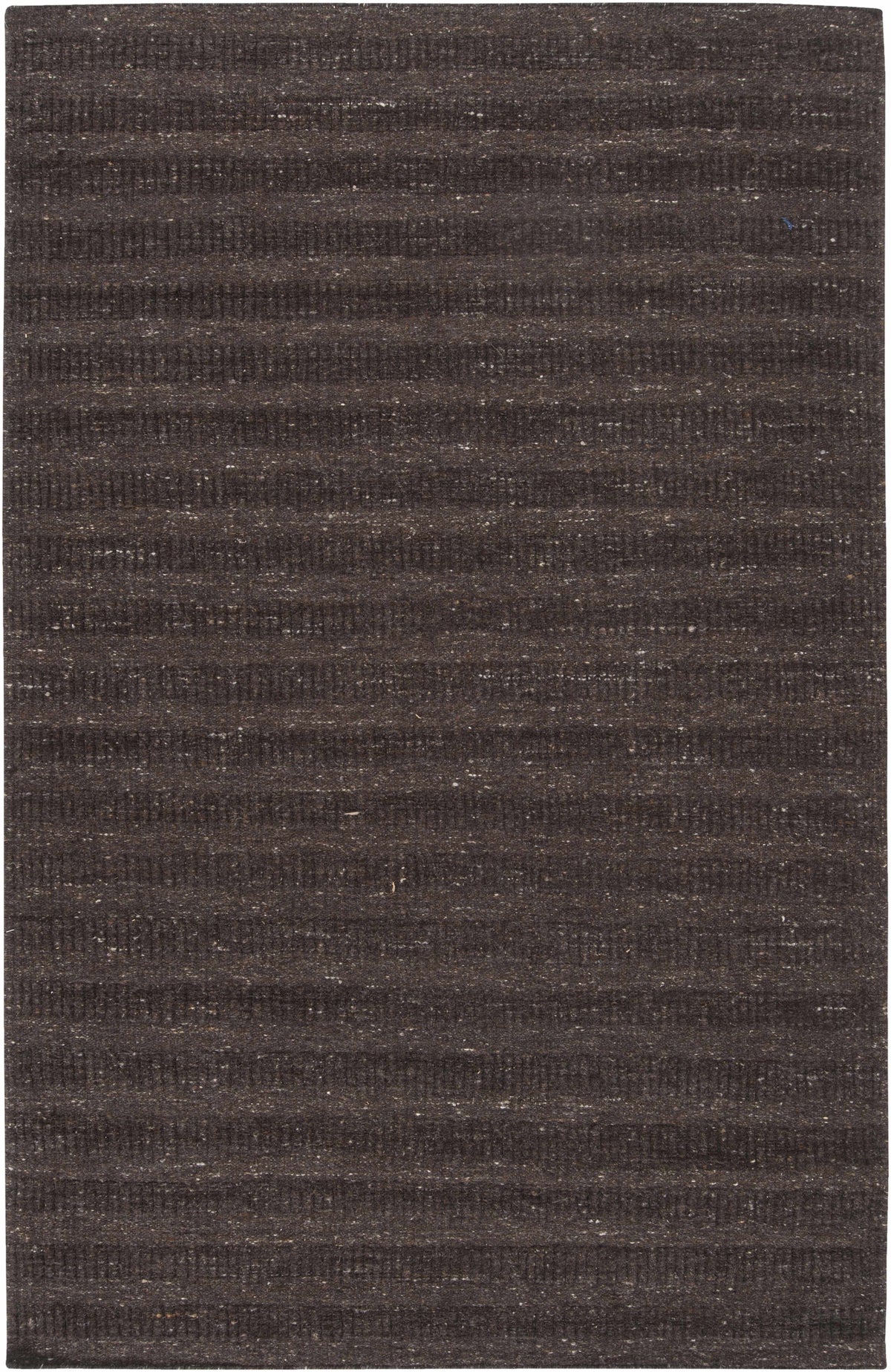 Black Hand Loomed 100% Wool Cottage Rectangle Handmade rug, Indoor use only, no fringe, non-washable.