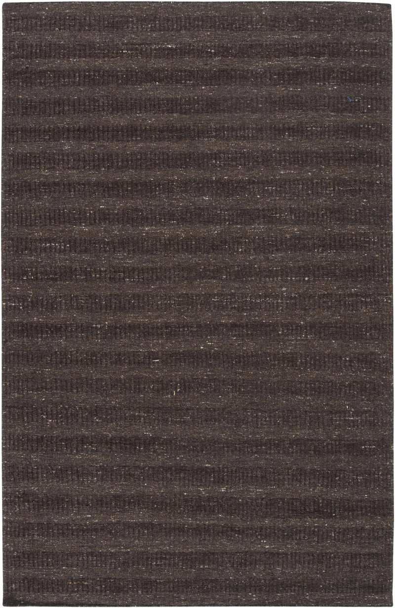 Black Hand Loomed 100% Wool Cottage Rectangle Handmade rug, Indoor use only, no fringe, non-washable.