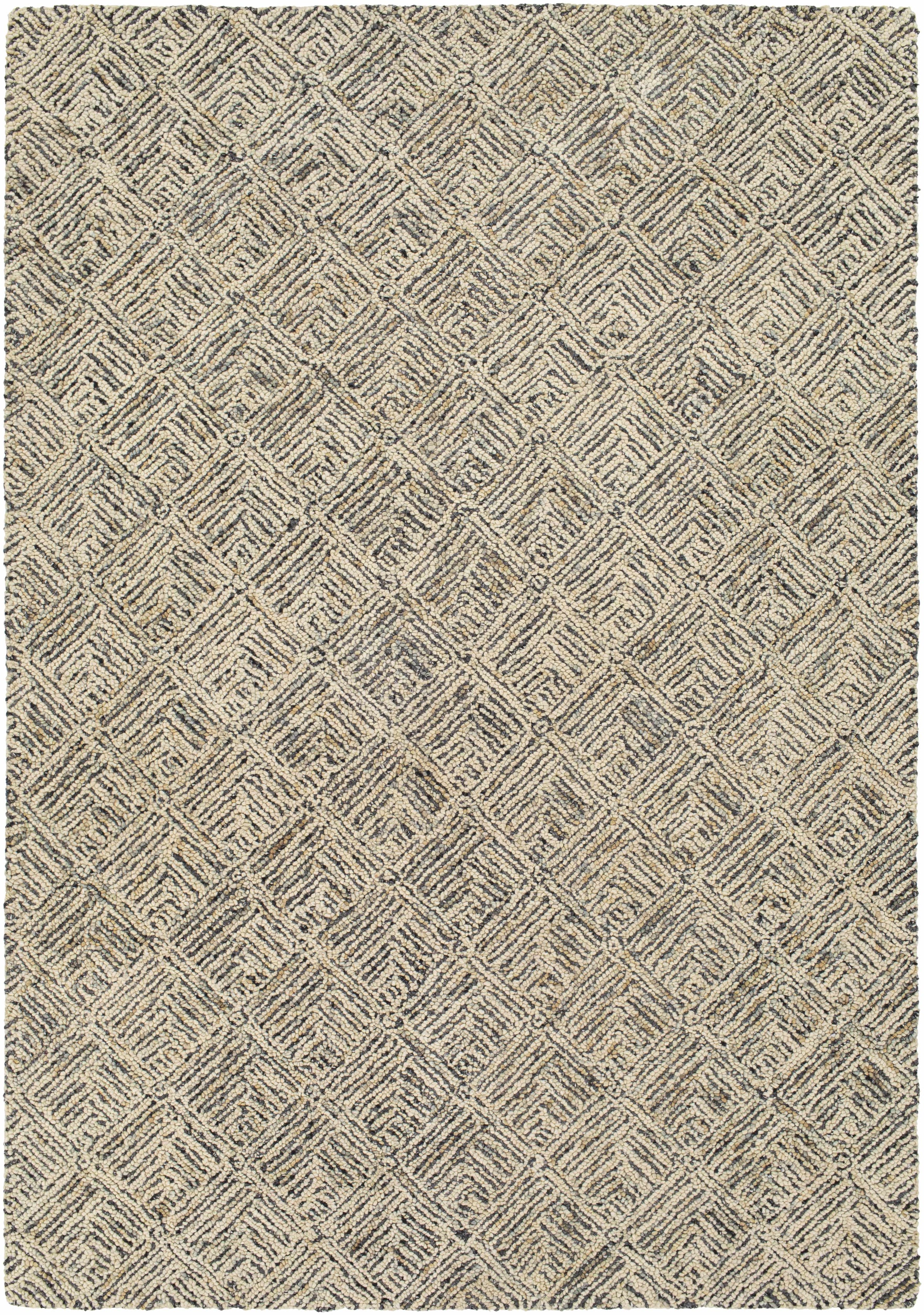 Ivory Hand Tufted 100% Wool Global Rectangle Handmade rug, Indoor use only, no fringe, non-washable.