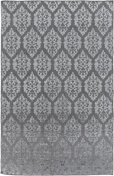 Medium Gray Hand Loomed 72% Viscose, 28% Wool Modern Rectangle Handmade rug, Indoor use only, no fringe, non-washable.