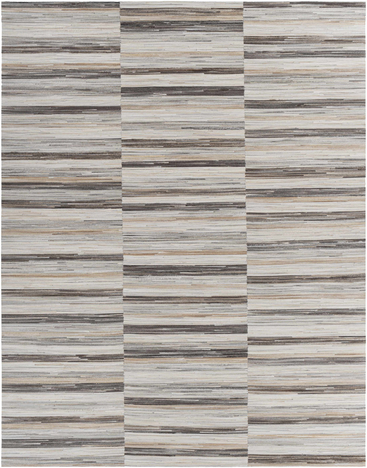 Dark Brown Hand Crafted 100% Hair On Hide Modern Rectangle Handmade rug, Indoor use only, no fringe, non-washable.