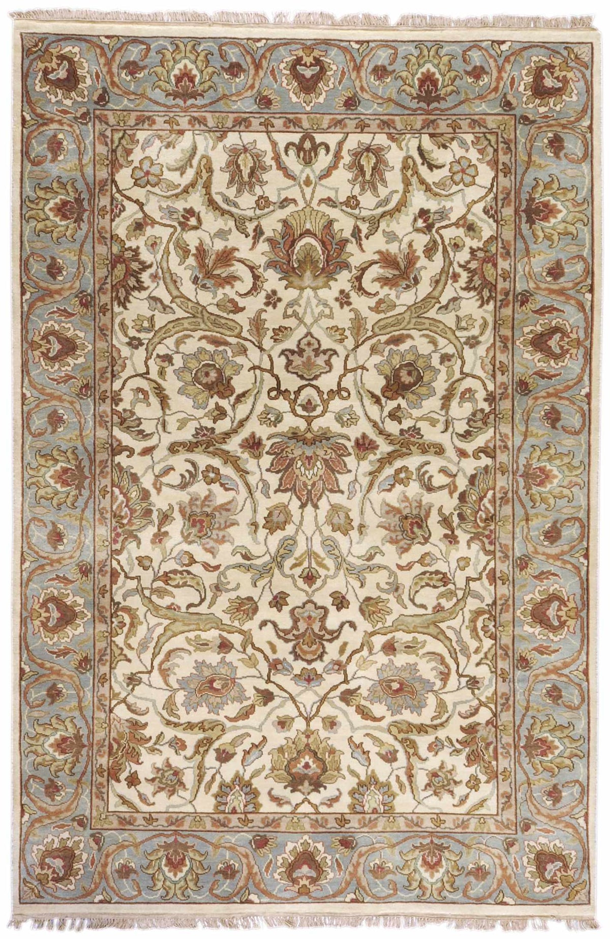 Light Beige Hand Knotted 100% NZ Wool Traditional Rectangle Handmade rug, Indoor use only, no fringe, non-washable. round also available