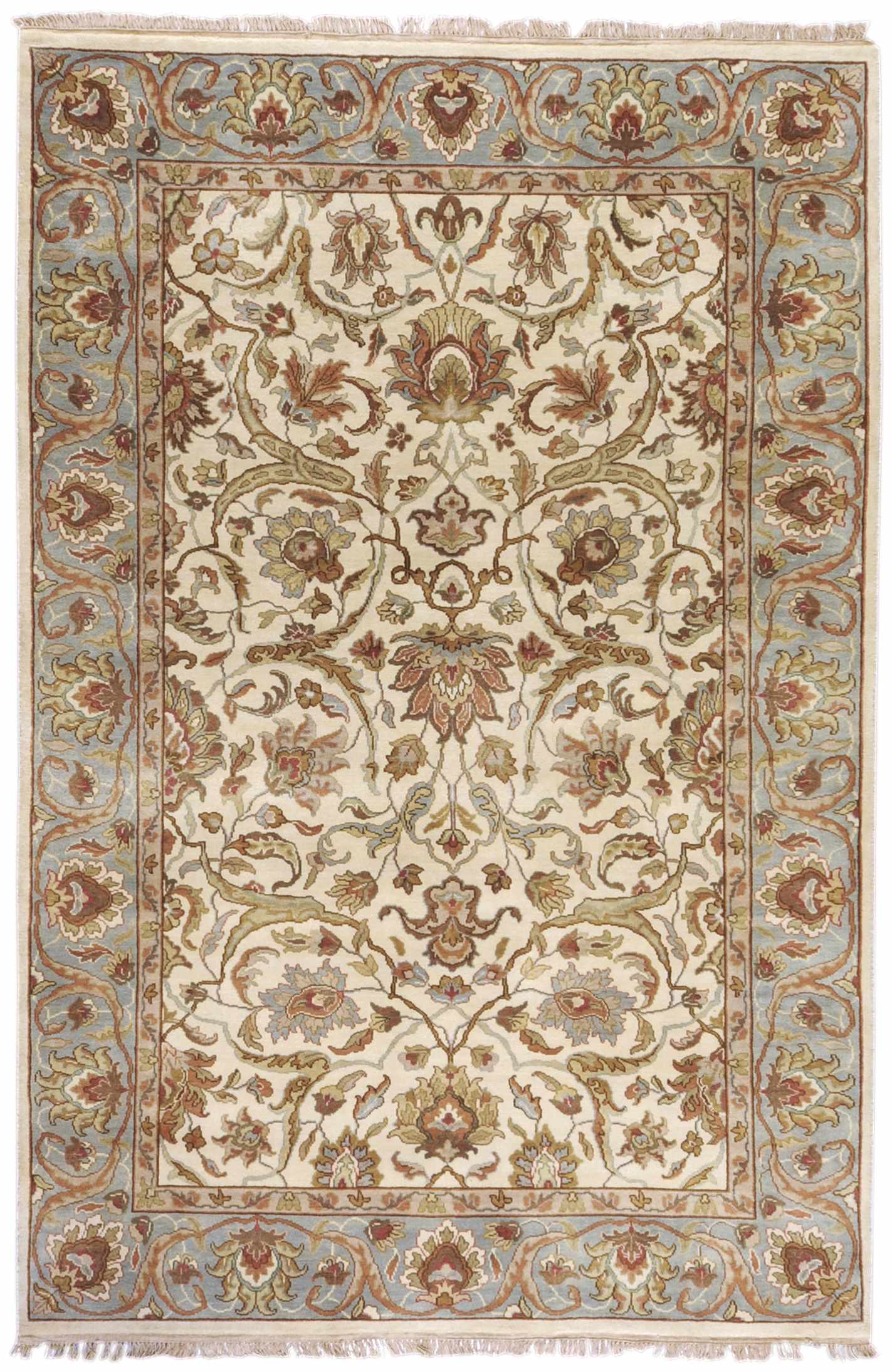 Light Beige Hand Knotted 100% NZ Wool Traditional Rectangle Handmade rug, Indoor use only, no fringe, non-washable. round also available