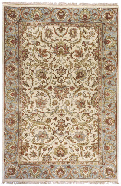 Light Beige Hand Knotted 100% NZ Wool Traditional Rectangle Handmade rug, Indoor use only, no fringe, non-washable. round also available