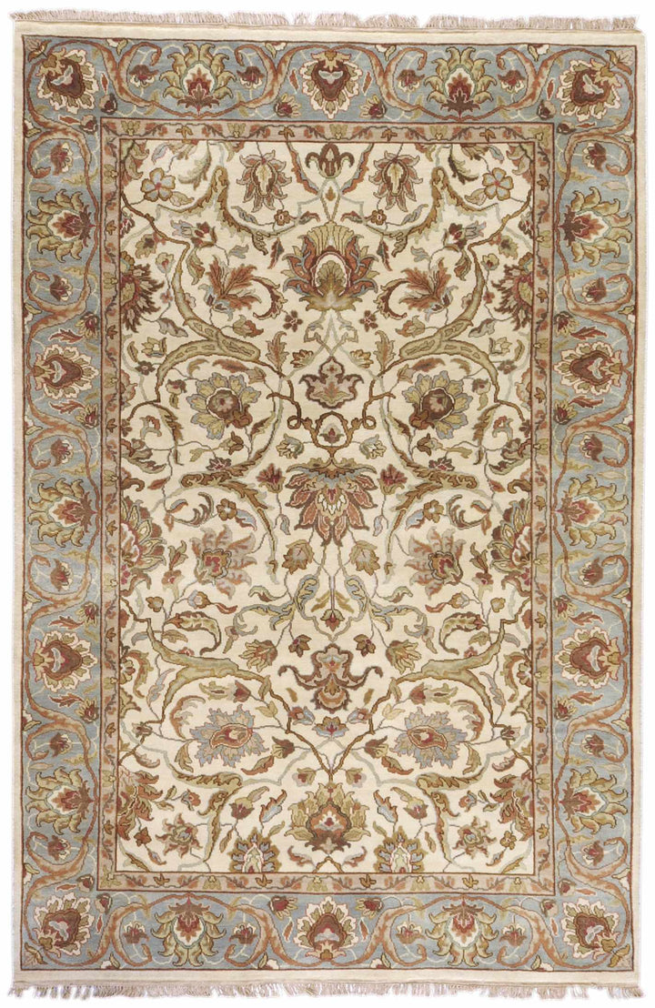 Light Beige Hand Knotted 100% NZ Wool Traditional Rectangle Handmade rug, Indoor use only, no fringe, non-washable. round also available