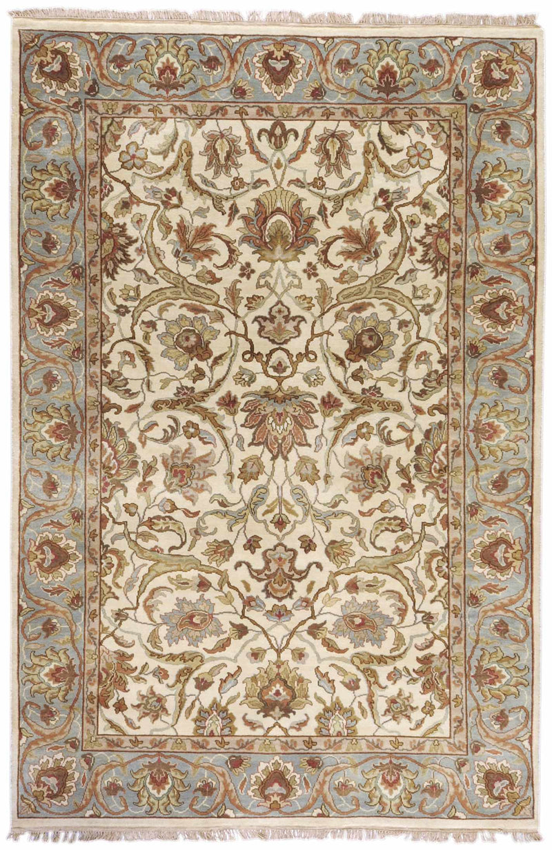 Light Beige Hand Knotted 100% NZ Wool Traditional Rectangle Handmade rug, Indoor use only, no fringe, non-washable. round also available