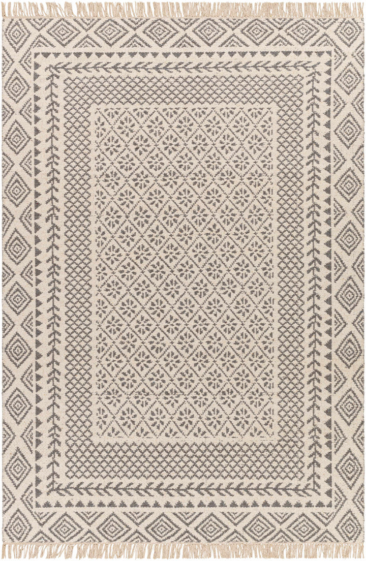 Beige Hand Woven 100% Wool Global Rectangle Handmade rug, Indoor use only, has fringe, non-washable. runner also available