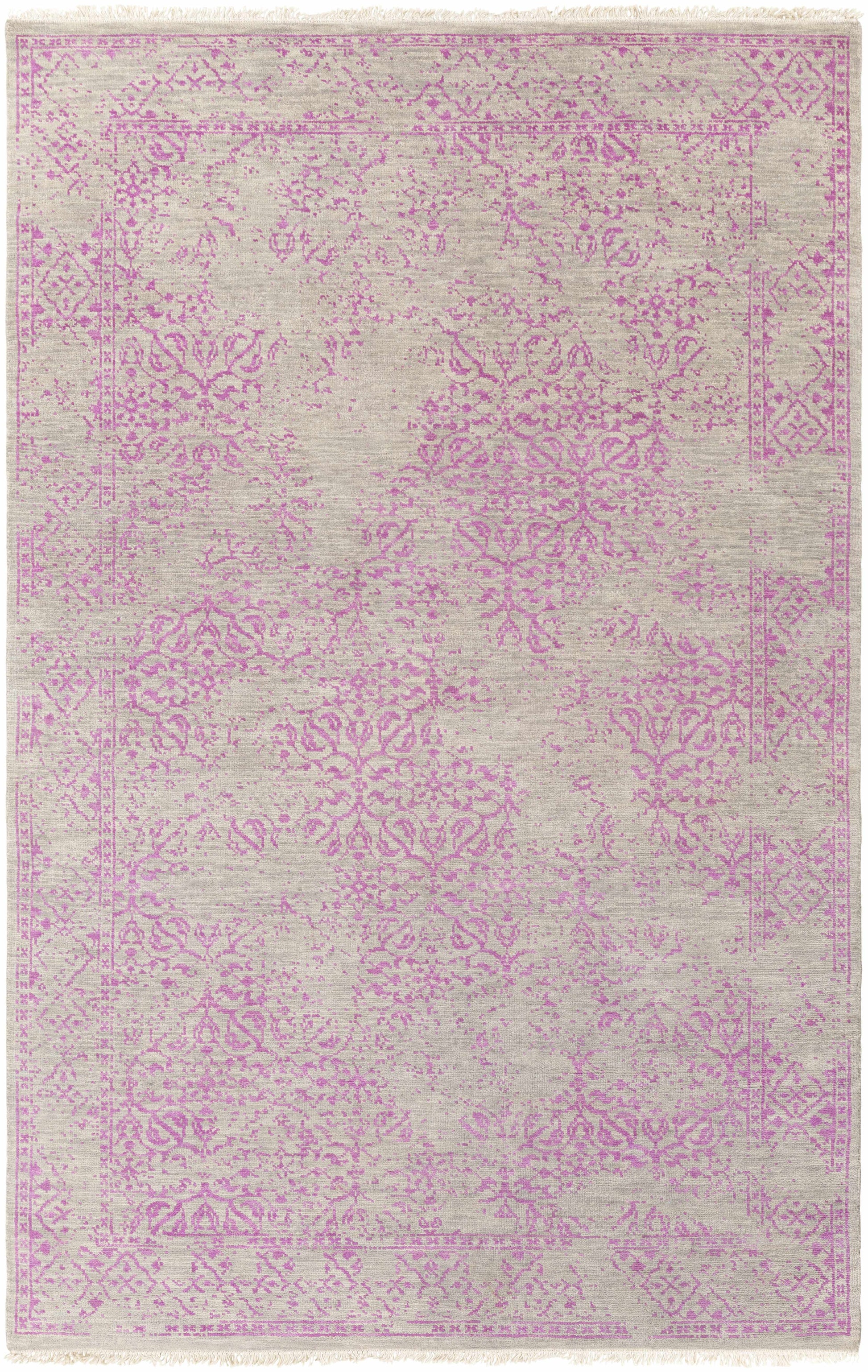 Gray Hand Knotted 100% Wool Traditional Rectangle Handmade rug, Indoor use only, no fringe, non-washable.