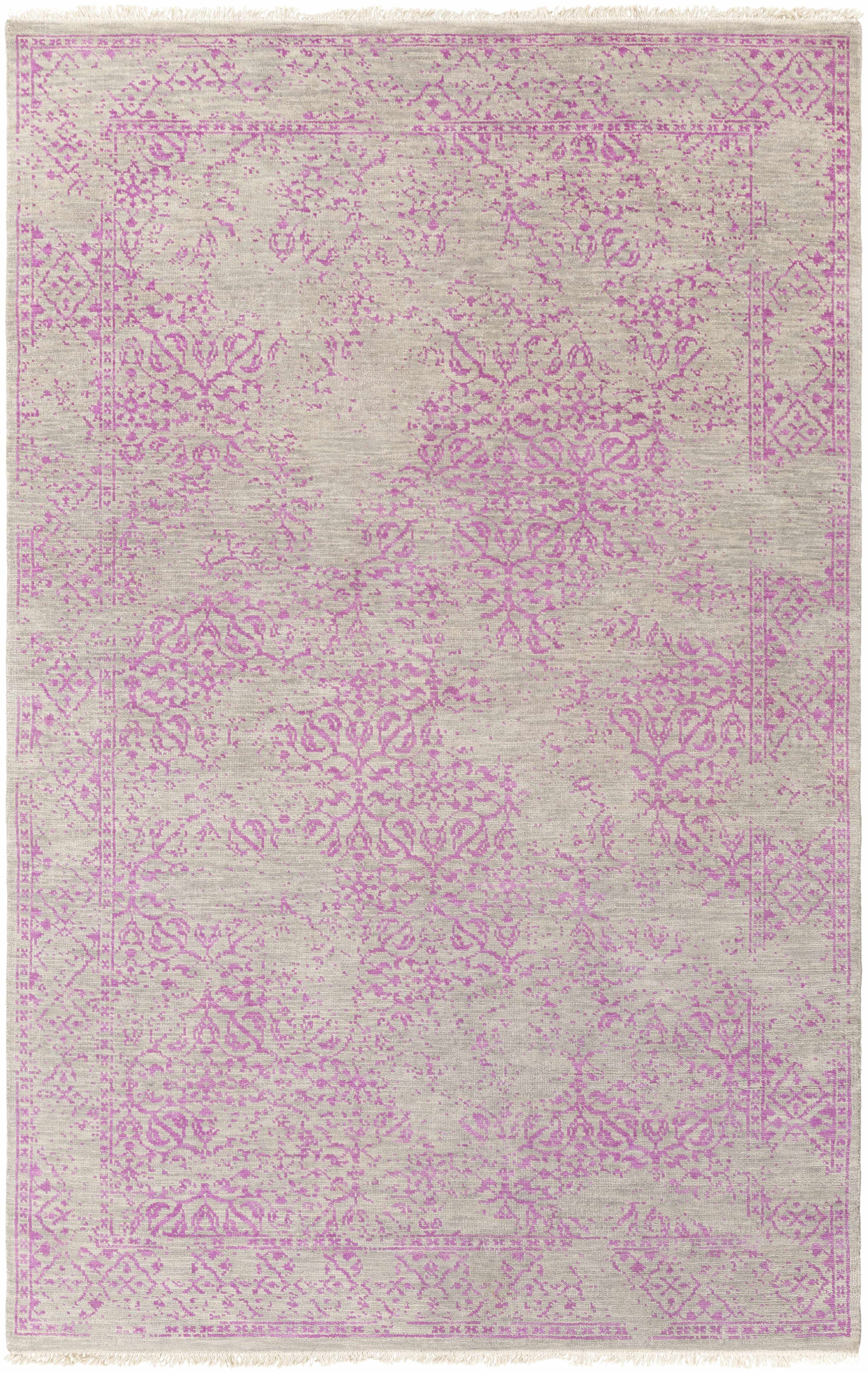Gray Hand Knotted 100% Wool Traditional Rectangle Handmade rug, Indoor use only, no fringe, non-washable.
