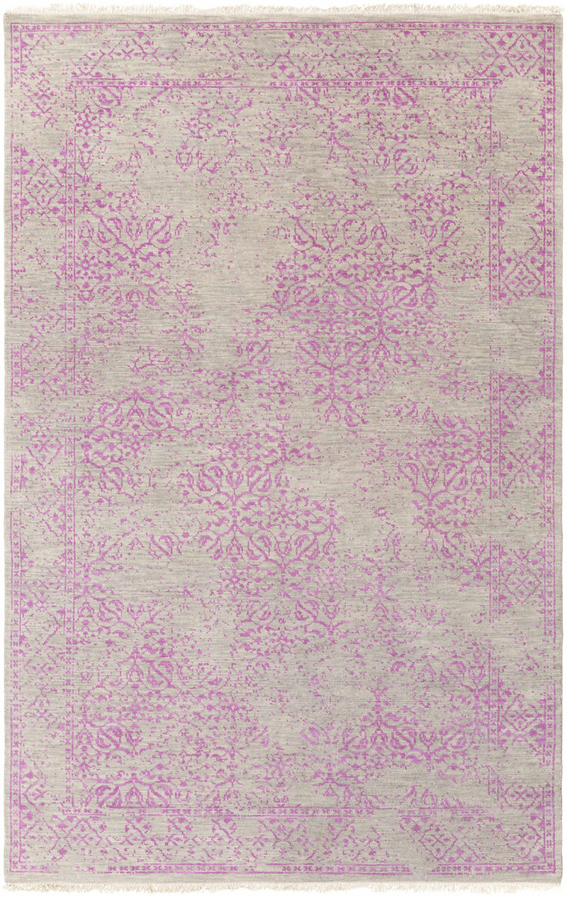 Gray Hand Knotted 100% Wool Traditional Rectangle Handmade rug, Indoor use only, no fringe, non-washable.