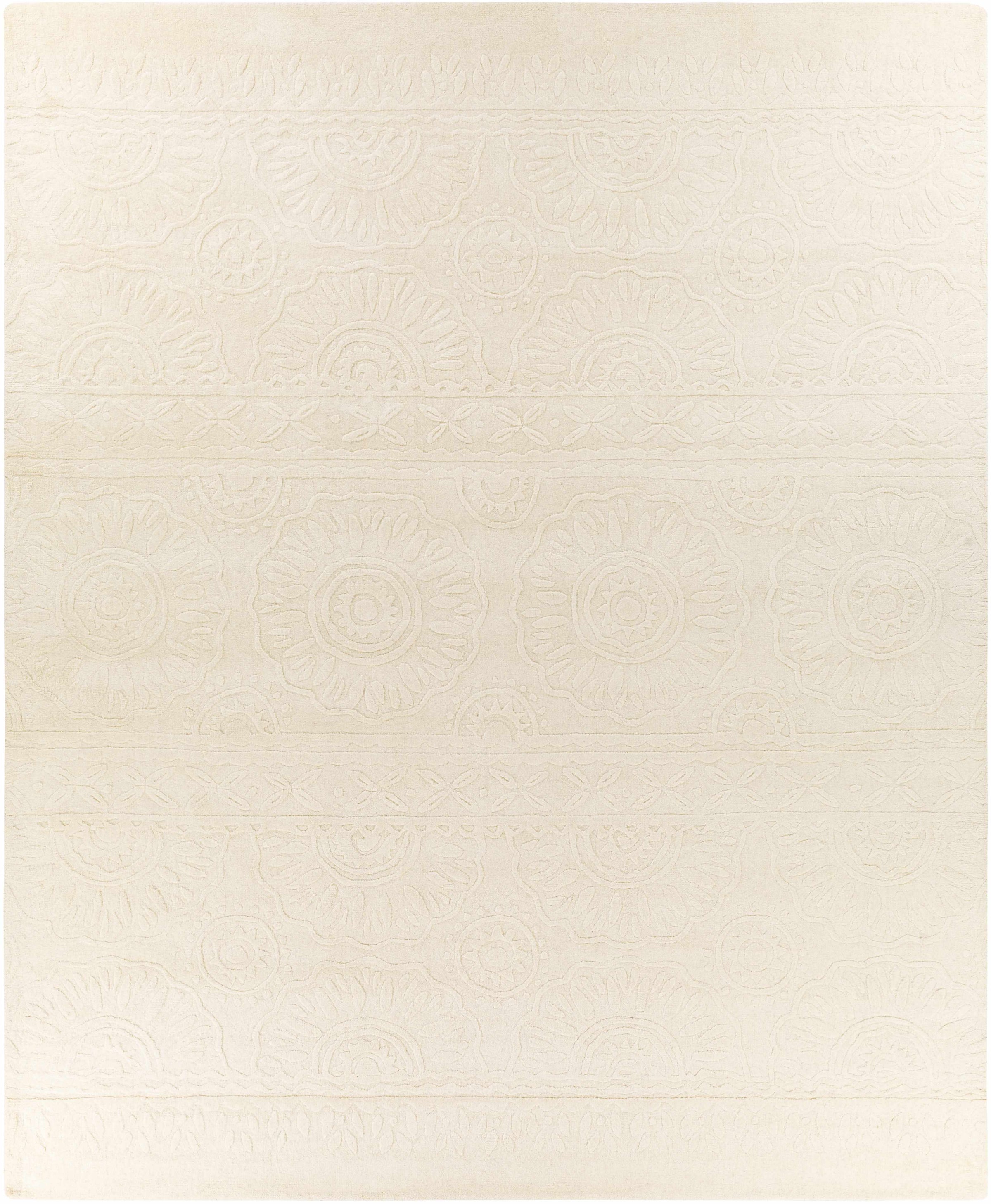 Beige Hand Loomed 100% Wool Modern Rectangle Handmade rug, Indoor use only, no fringe, non-washable. runner also available