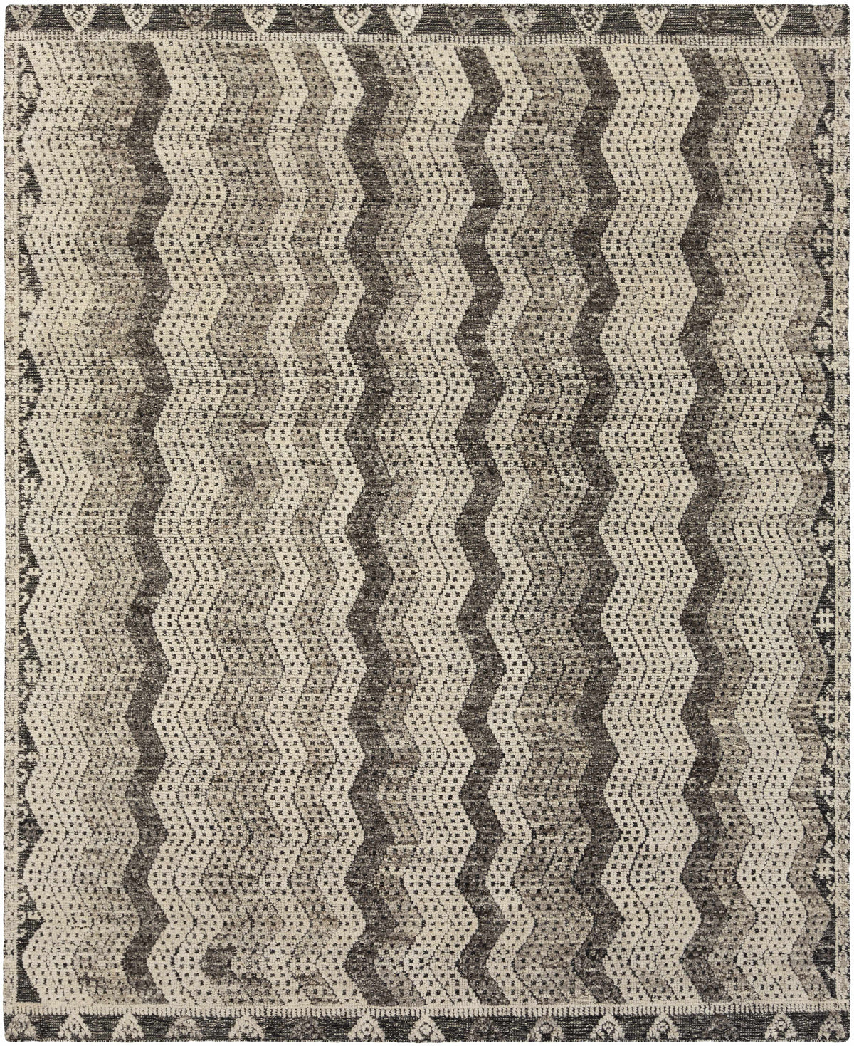 Ivory Hand Knotted 100% NZ Wool Modern Rectangle Handmade rug, Indoor use only, no fringe, non-washable.