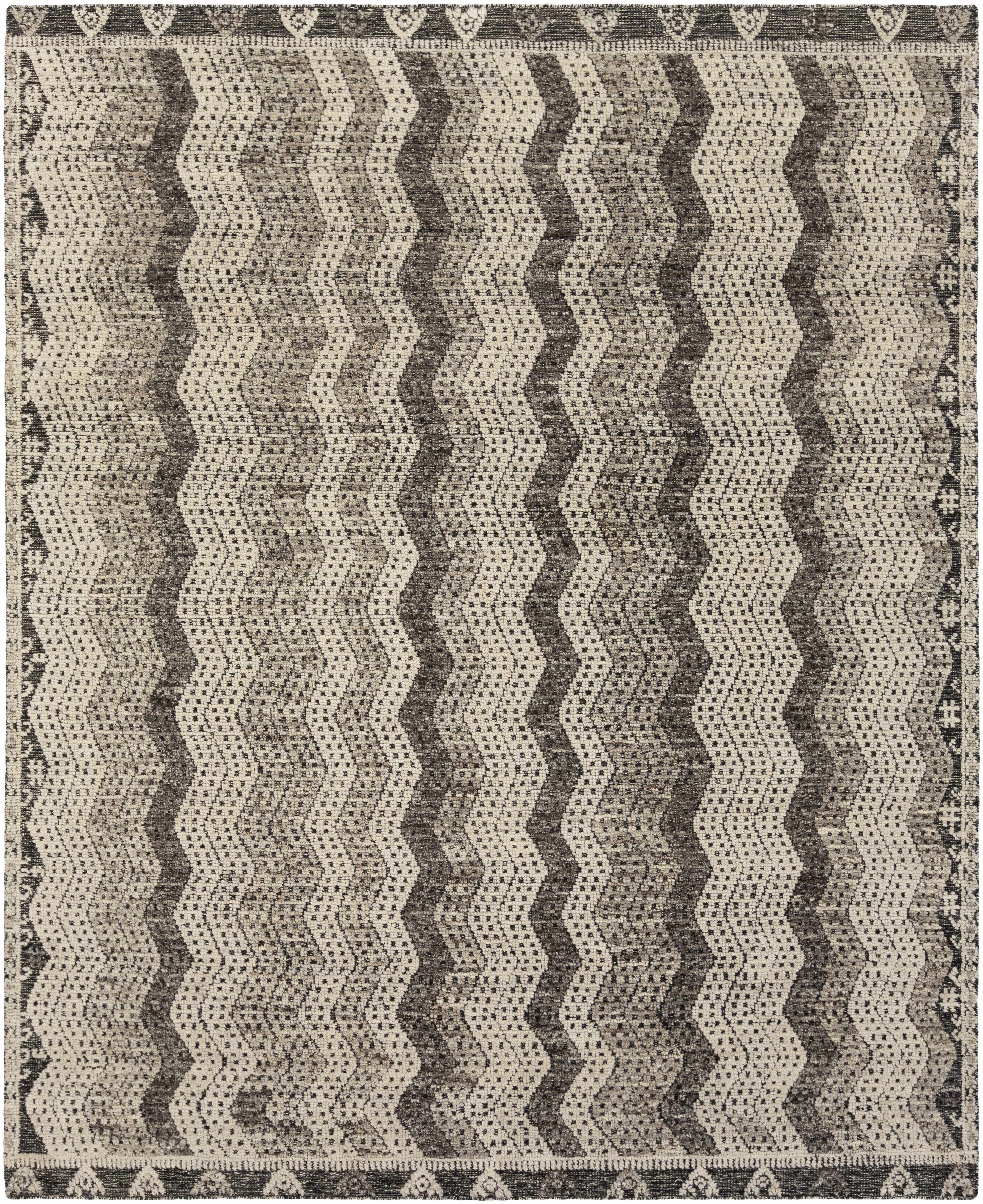 Ivory Hand Knotted 100% NZ Wool Modern Rectangle Handmade rug, Indoor use only, no fringe, non-washable.