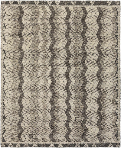 Ivory Hand Knotted 100% NZ Wool Modern Rectangle Handmade rug, Indoor use only, no fringe, non-washable.