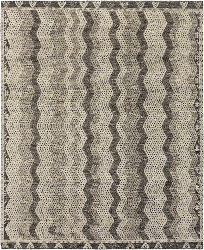 Ivory Hand Knotted 100% NZ Wool Modern Rectangle Handmade rug, Indoor use only, no fringe, non-washable.