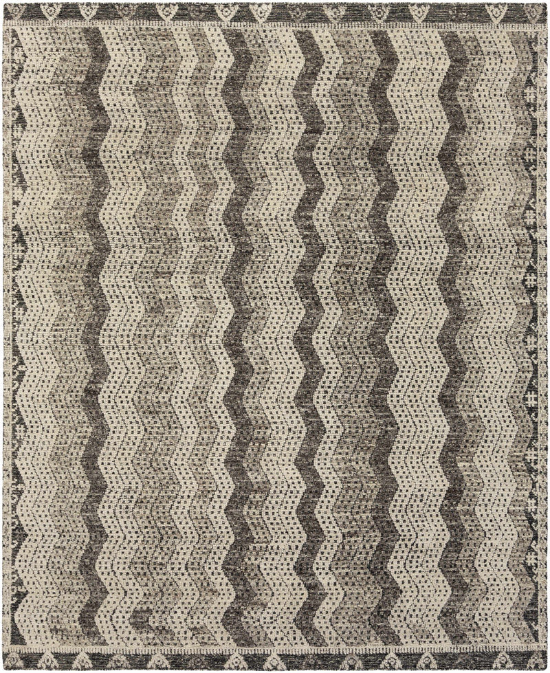Ivory Hand Knotted 100% NZ Wool Modern Rectangle Handmade rug, Indoor use only, no fringe, non-washable.