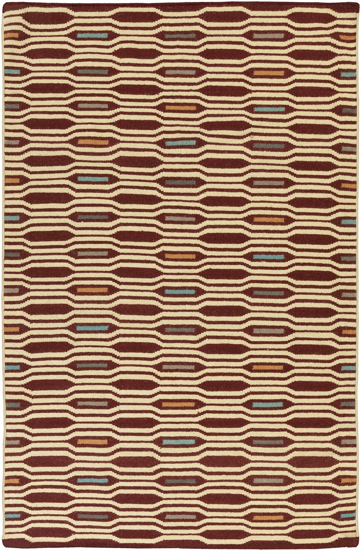 Rust Hand Woven 100% Wool Modern Rectangle Handmade rug, Indoor use only, no fringe, non-washable. runner also available