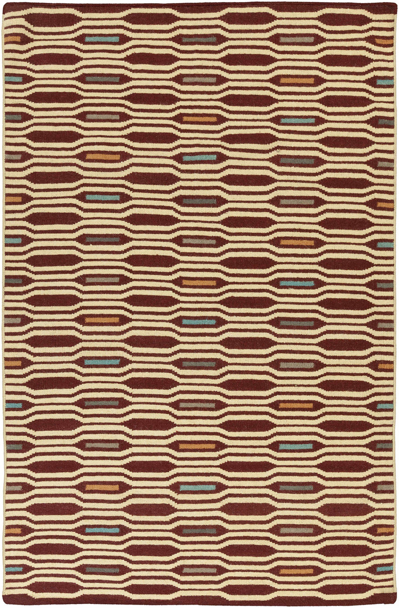 Rust Hand Woven 100% Wool Modern Rectangle Handmade rug, Indoor use only, no fringe, non-washable. runner also available