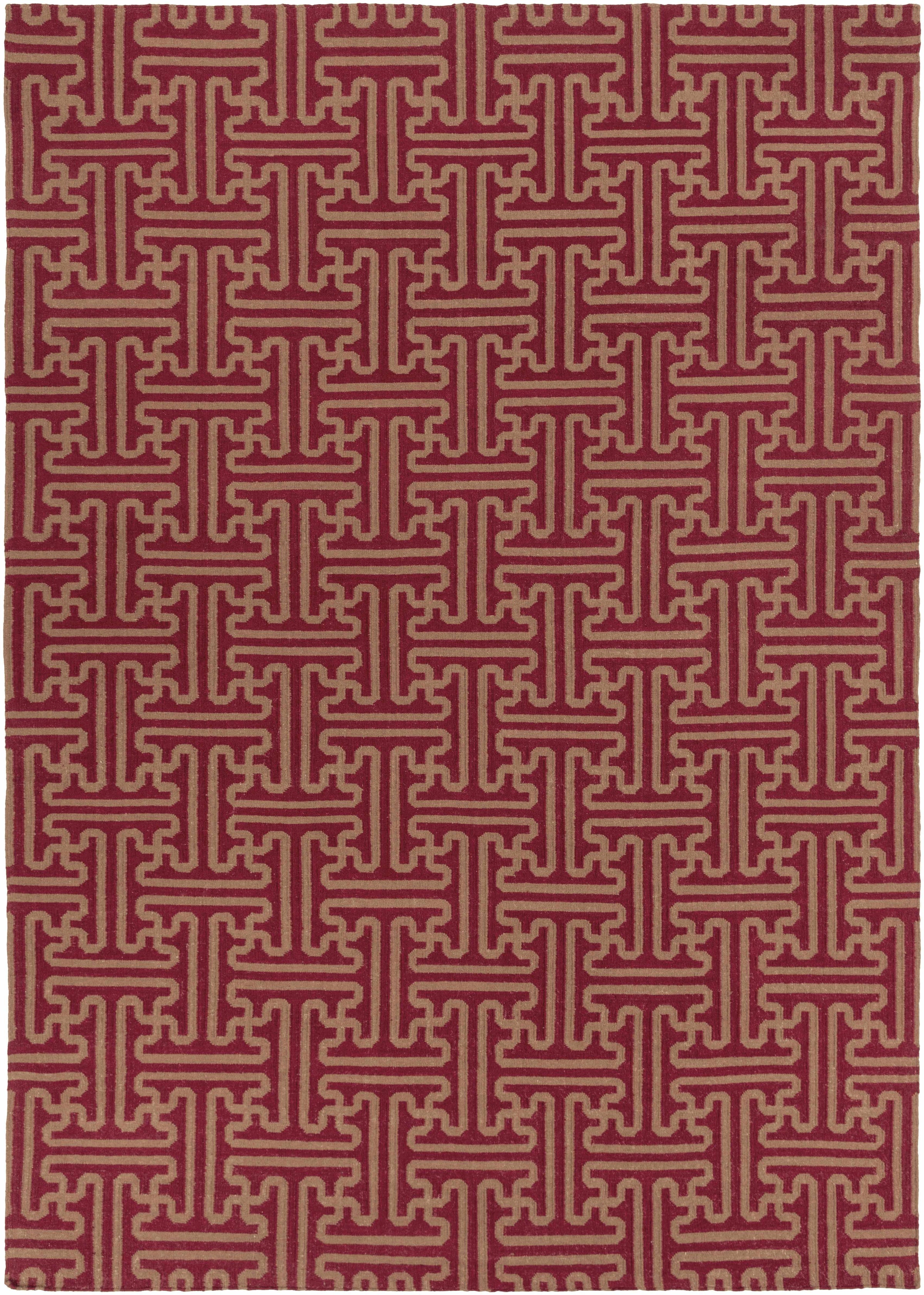 Rust Hand Woven 100% Wool Modern Rectangle Handmade rug, Indoor use only, no fringe, non-washable. runner also available
