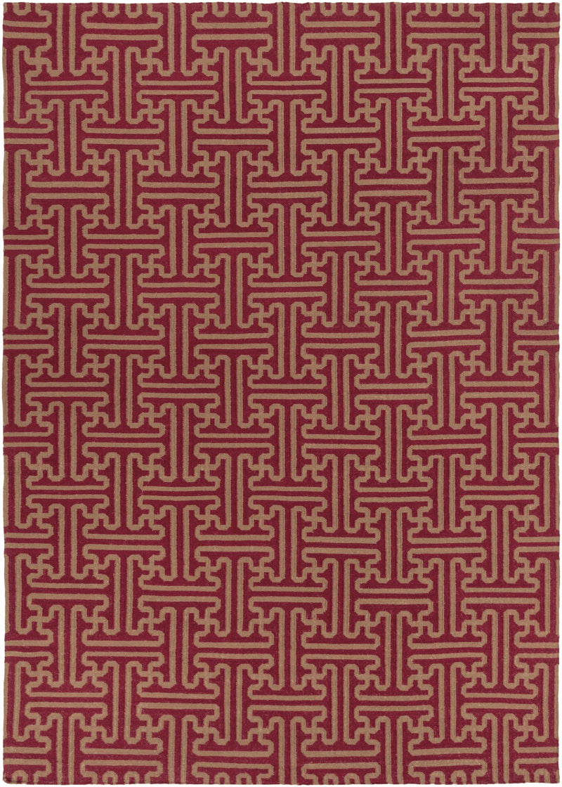 Rust Hand Woven 100% Wool Modern Rectangle Handmade rug, Indoor use only, no fringe, non-washable. runner also available