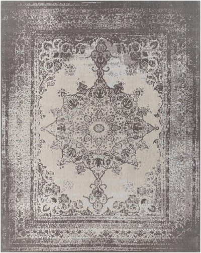 Charcoal Hand Woven 100% Chenille-Polyester Traditional Rectangle Handmade rug, Indoor use only, no fringe, non-washable.