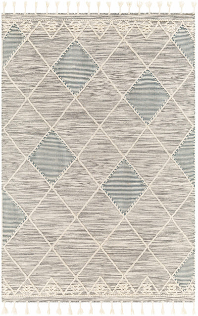 Charcoal Hand Woven 100% Wool Global Rectangle Handmade rug, Indoor use only, has fringe, non-washable. runner also available