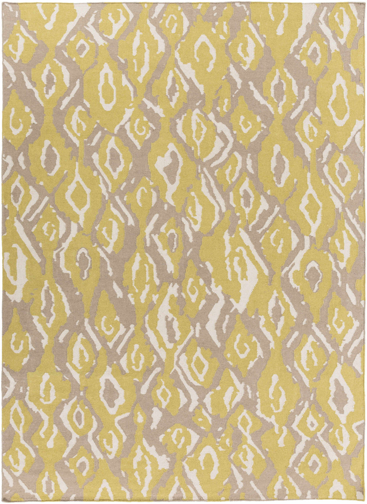 Tan Hand Woven 100% Wool Modern Rectangle Handmade rug, Indoor use only, no fringe, non-washable.