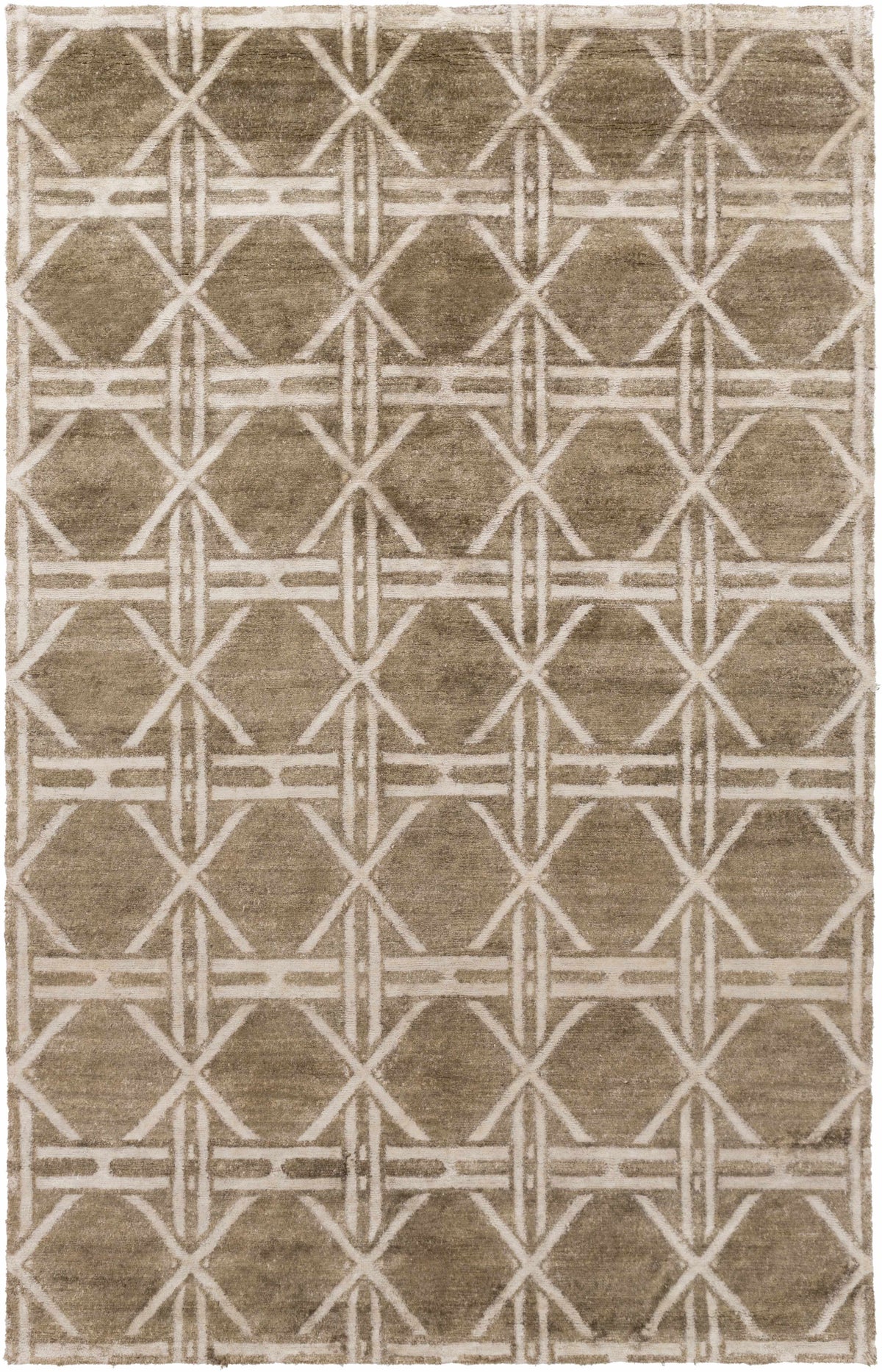 Charcoal Hand Knotted 100% Viscose Modern Rectangle Handmade rug, Indoor use only, no fringe, non-washable.