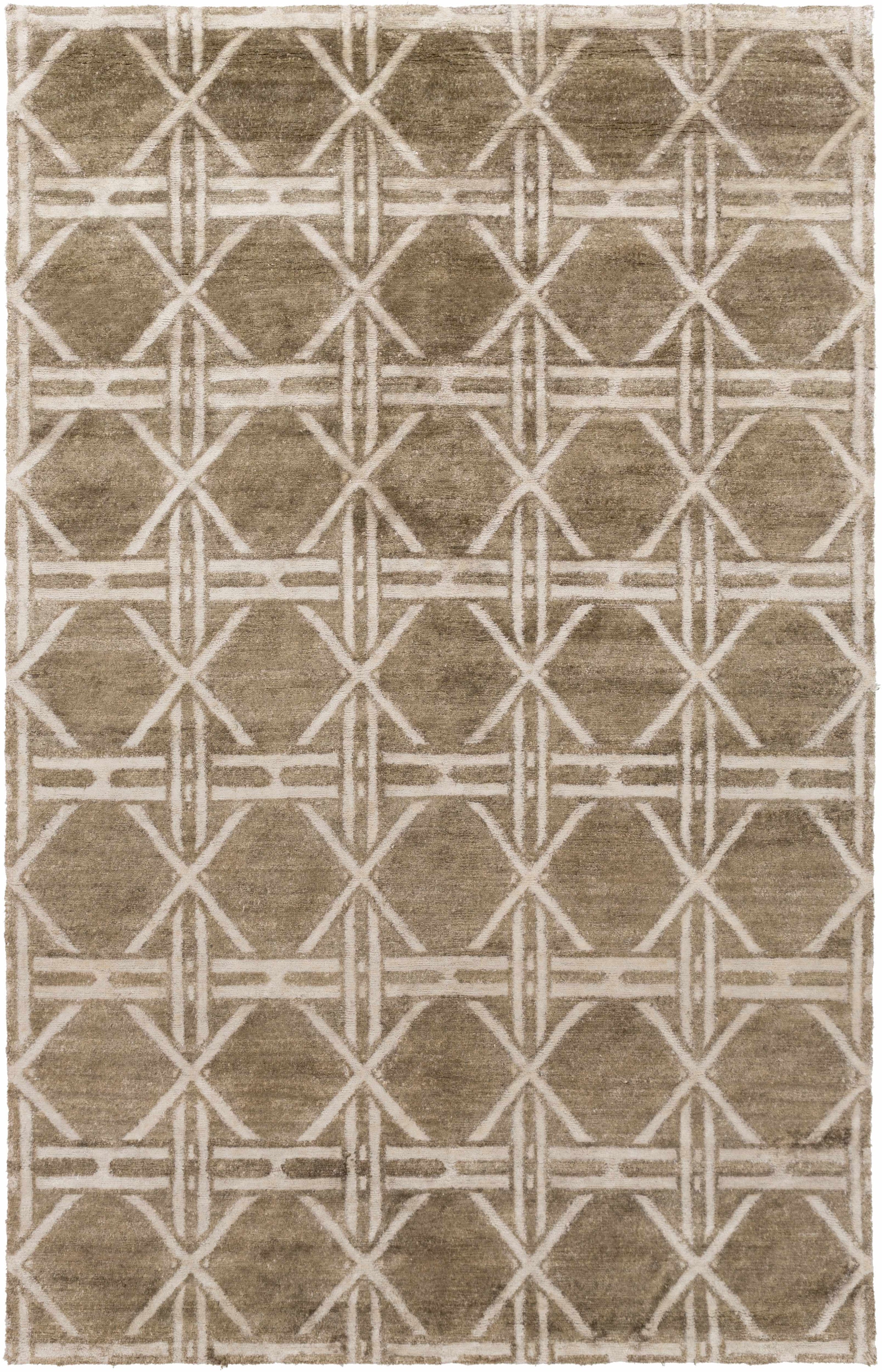 Charcoal Hand Knotted 100% Viscose Modern Rectangle Handmade rug, Indoor use only, no fringe, non-washable.
