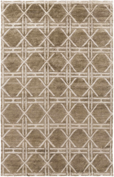 Charcoal Hand Knotted 100% Viscose Modern Rectangle Handmade rug, Indoor use only, no fringe, non-washable.
