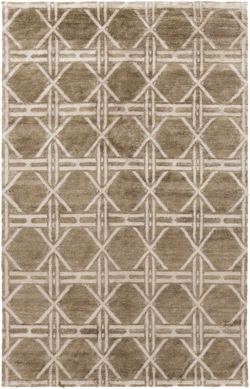 Charcoal Hand Knotted 100% Viscose Modern Rectangle Handmade rug, Indoor use only, no fringe, non-washable.