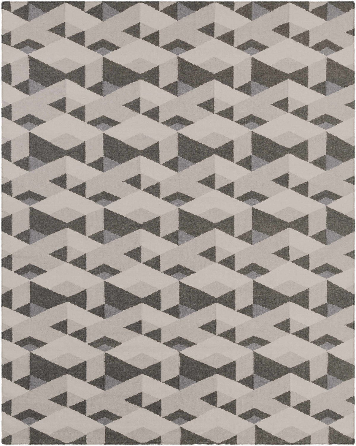 Charcoal Hand Woven 100% Wool Modern Rectangle Handmade rug, Indoor use only, no fringe, non-washable. runner also available