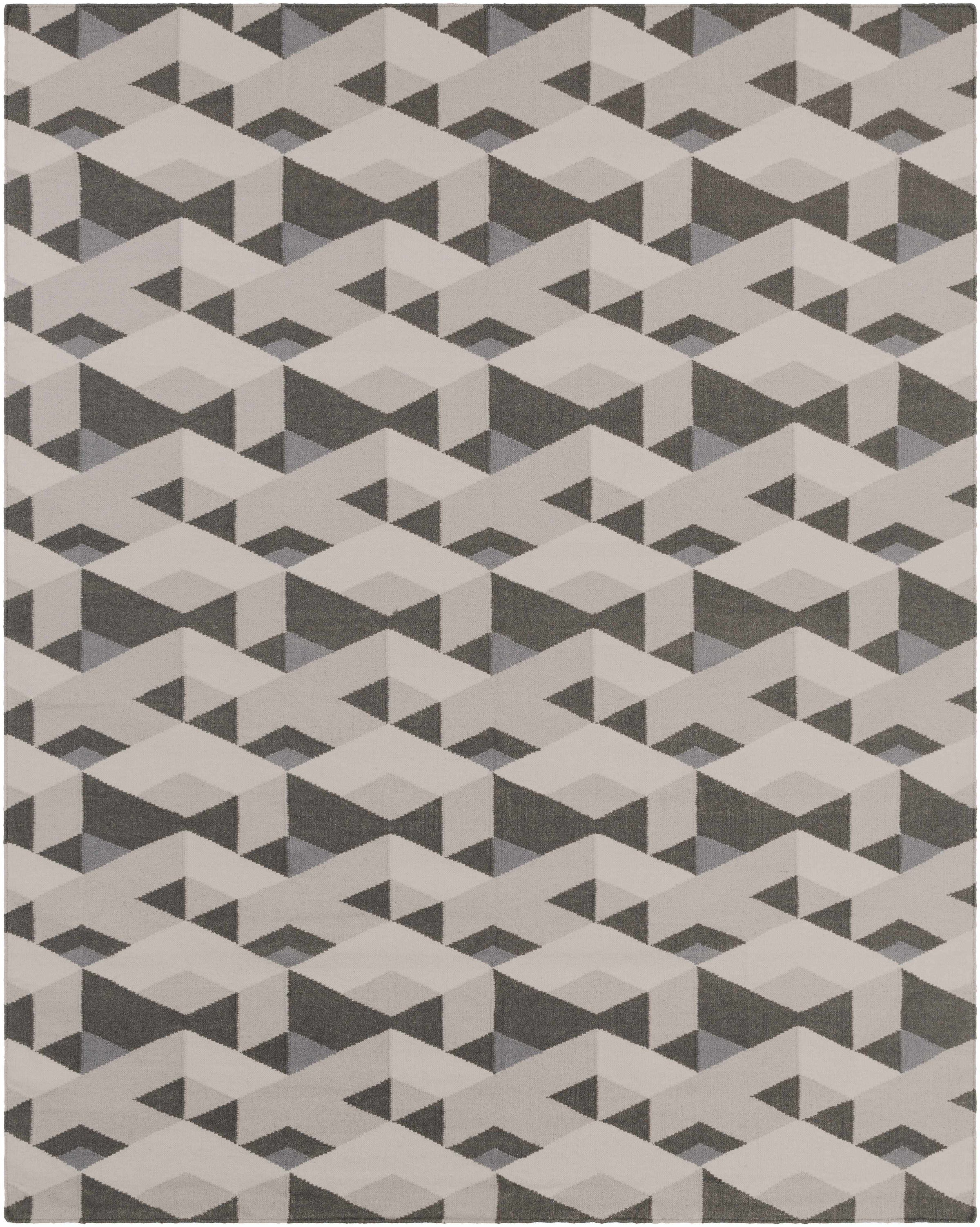 Charcoal Hand Woven 100% Wool Modern Rectangle Handmade rug, Indoor use only, no fringe, non-washable. runner also available