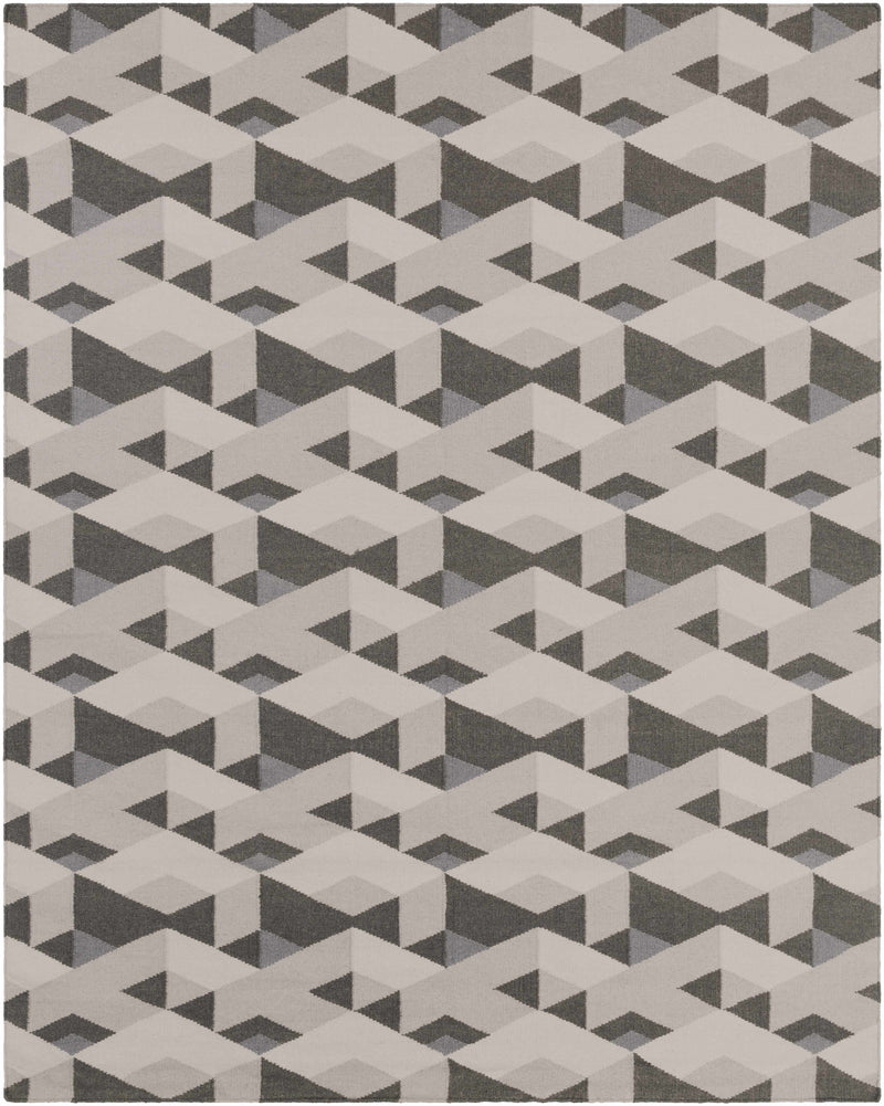 Charcoal Hand Woven 100% Wool Modern Rectangle Handmade rug, Indoor use only, no fringe, non-washable. runner also available