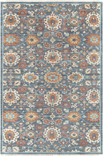 Dark Green Hand Knotted 100% Wool Traditional Rectangle Handmade rug, Indoor use only, has fringe, non-washable.