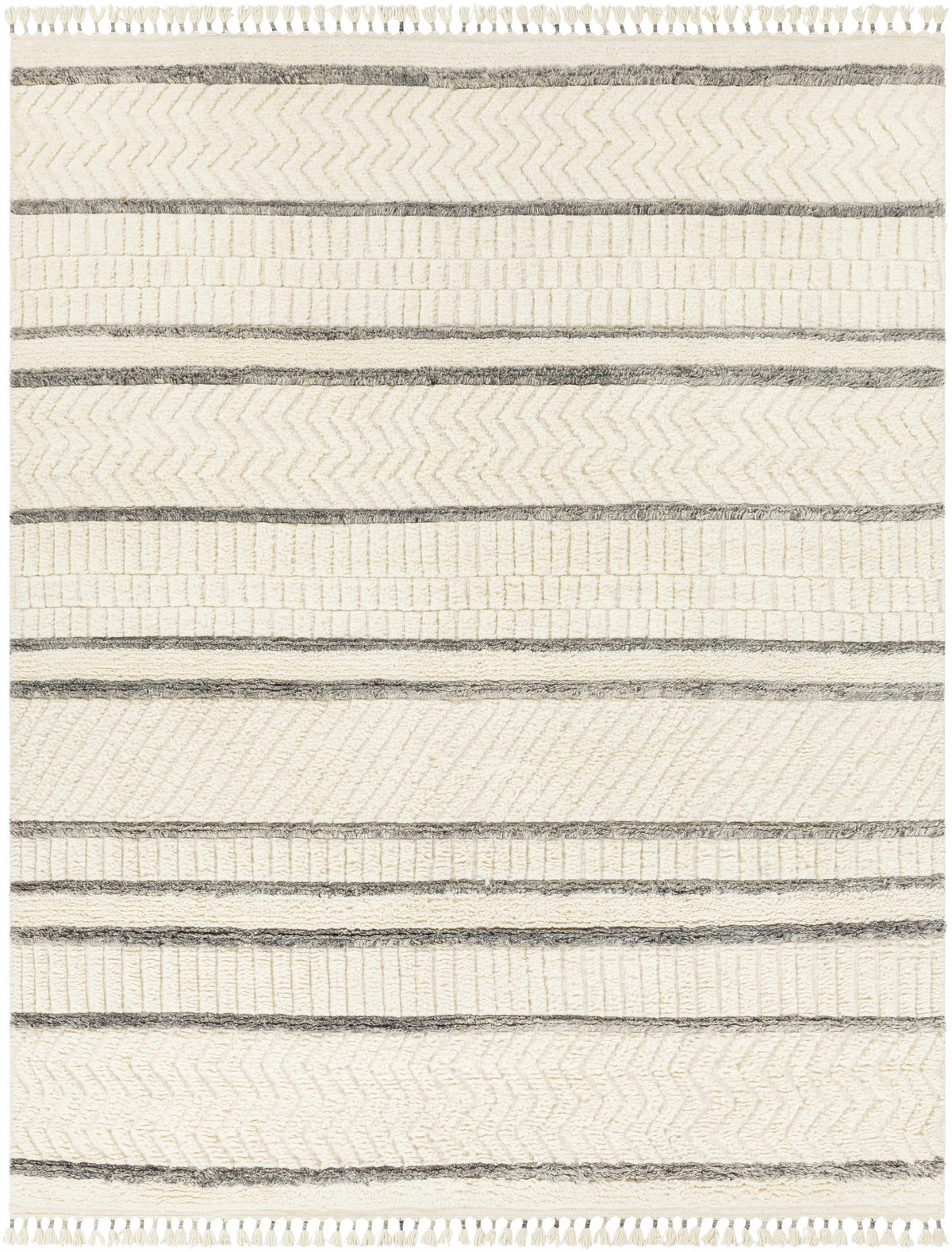 Charcoal Hand Knotted 100% NZ Wool Global Rectangle Handmade rug, Indoor use only, has fringe, non-washable.