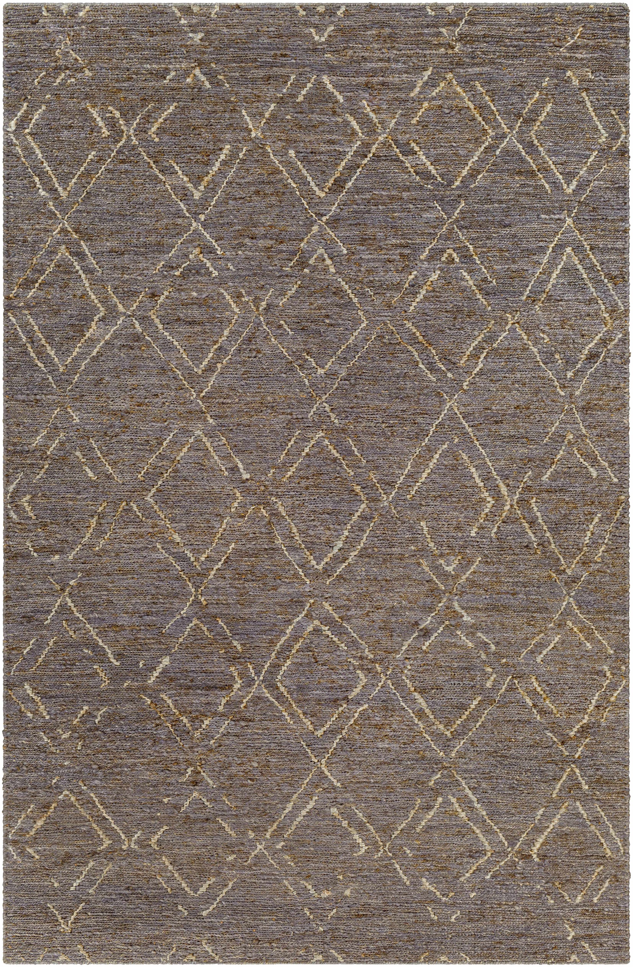 Charcoal Hand Woven 100% Jute Cottage Rectangle Handmade rug, Indoor use only, no fringe, non-washable.