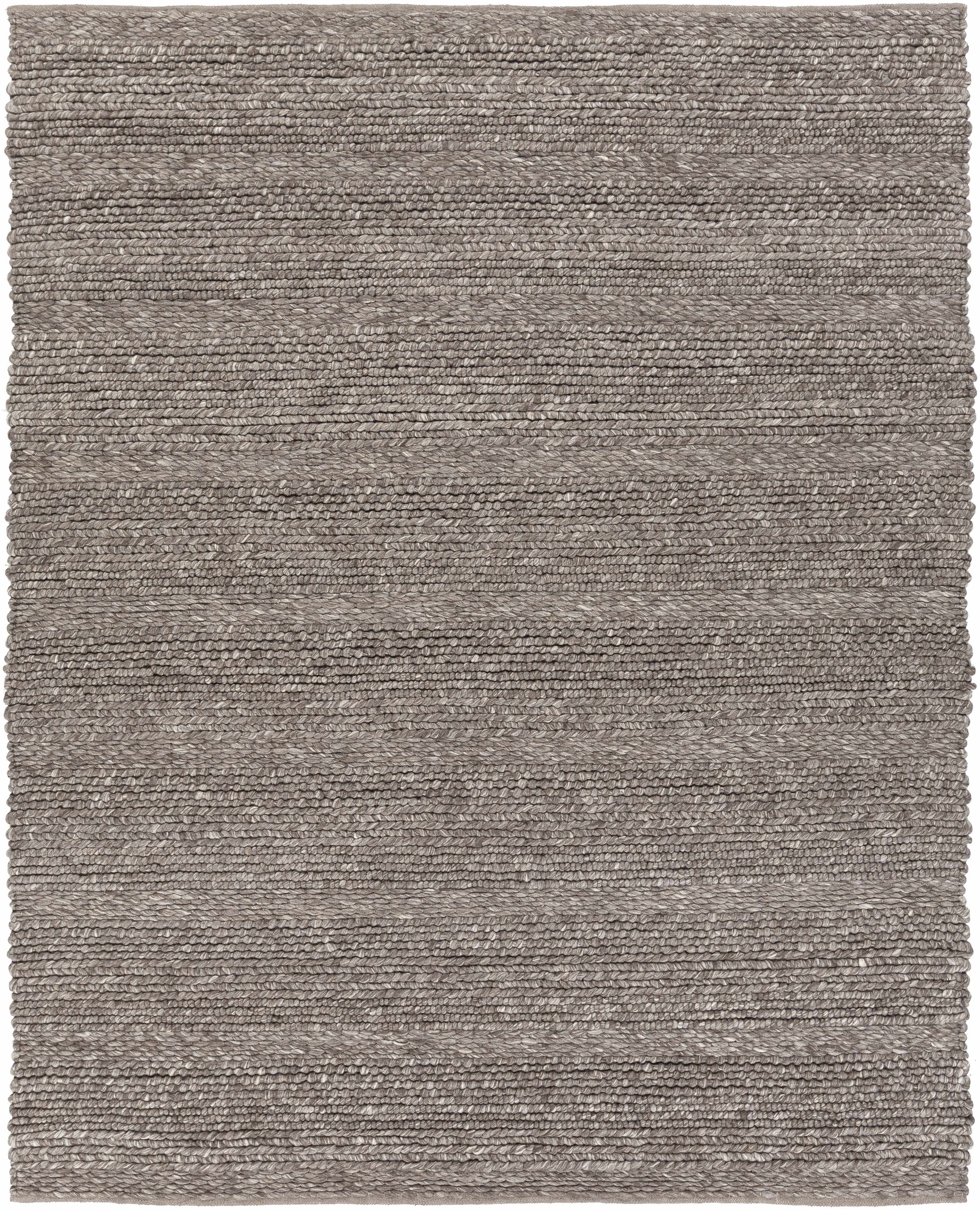 Charcoal Hand Woven 100% Wool Modern Rectangle Handmade rug, Indoor use only, no fringe, non-washable. runner, square also available