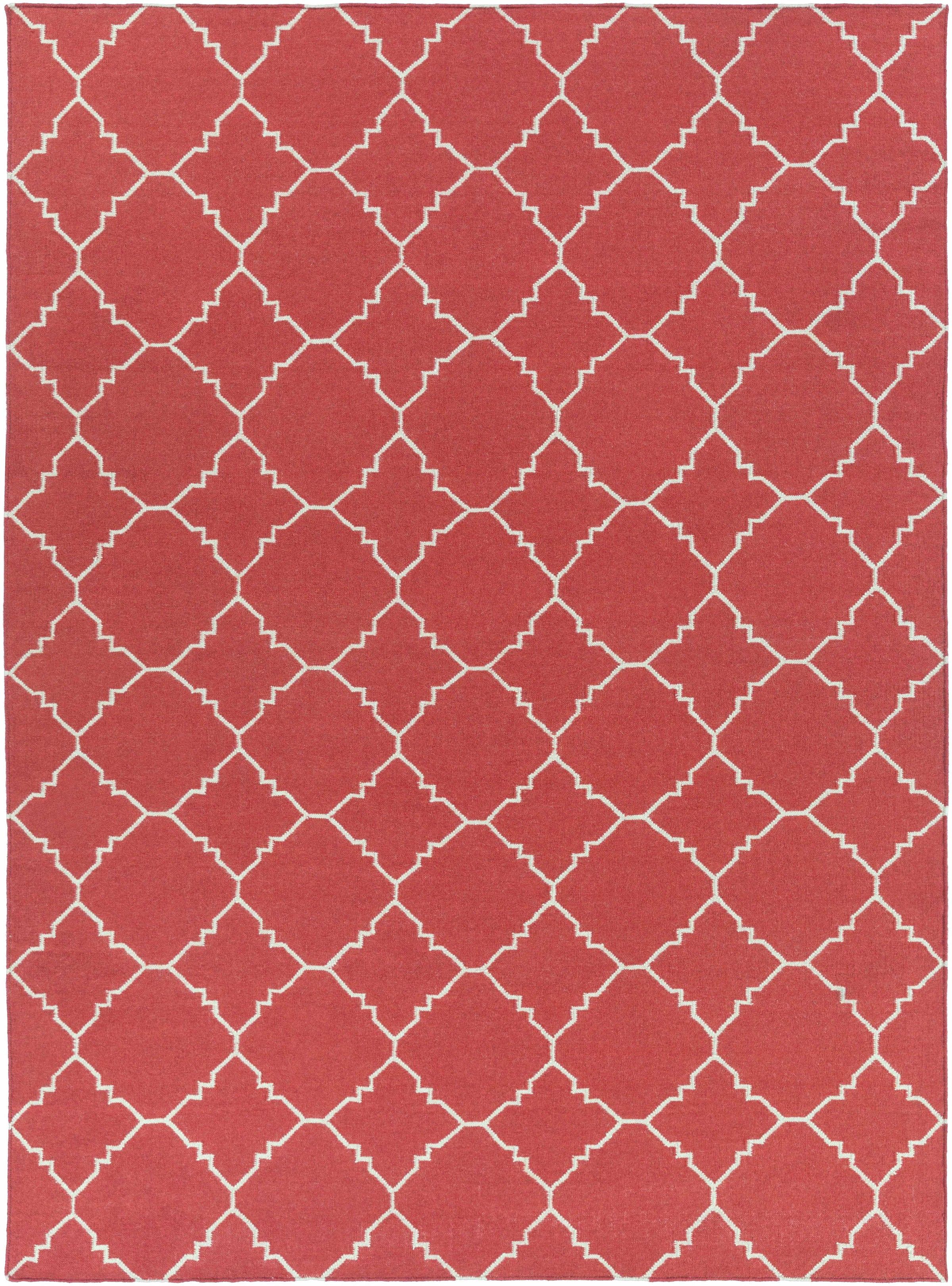 Red Hand Woven 100% Wool Modern Rectangle Handmade rug, Indoor use only, no fringe, non-washable. runner also available